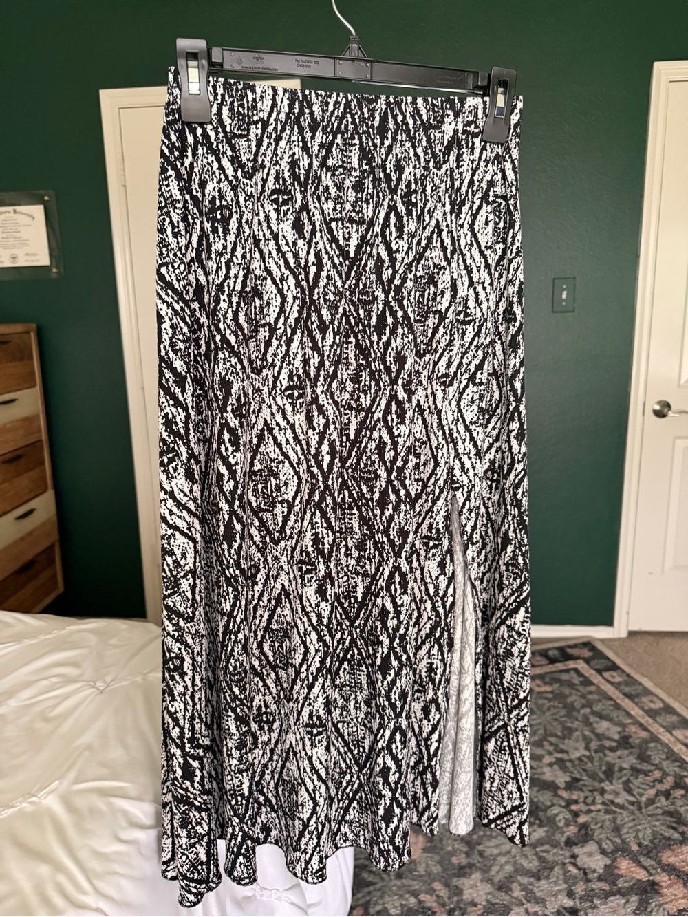 Black and White Patterned Maxi Skirt